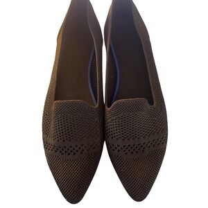 Frank Melly Point Knit Flats - Black Pointed Toe Slip On Shoes Size 10‎